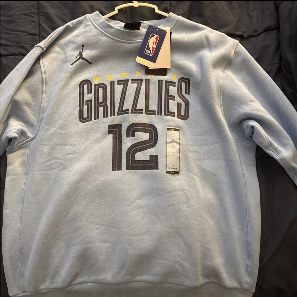 Jordan Light Blue Grizzlies Crewneck Sweater
